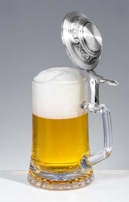 Glasbierseidel neutral 0,5L mit Metalldeckel