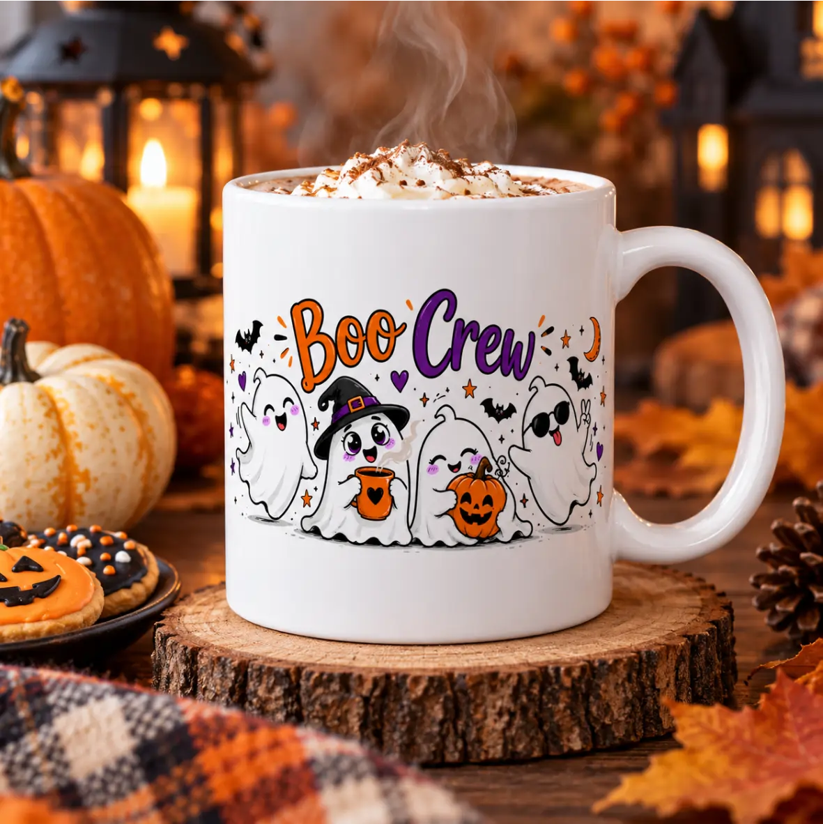 Tasse Boo Crew Kaffeebecher, Halloween, Mug, Geister, Süßigkeiten