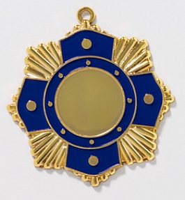 Zamak-Medaille Ø 65 mm - gold/blau Zamak-Medaille Ø 65 mm - gold/blau