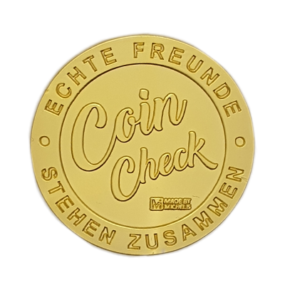 Coin-Check Münze Farbe: vergoldet Coin-Check Münze Farbe: vergoldet