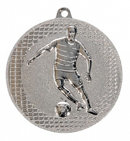 Eisen-Medaille Fußball Ø 50 mm - silber Eisen-Medaille Fußball Ø 50 mm - silber