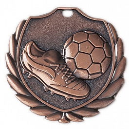 Zamak Medaille Fußball Wappen - 49 x 48 mm - bronze