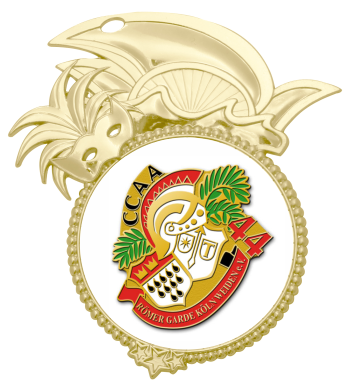 Medaille Gold mit Narrenkappe und Maske Medaille Gold mit Narrenkappe und Maske