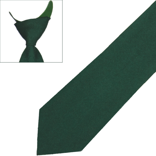 Schützenkrawatte grün mit Clip, uni Grüne Schützenkrawatte in uni mit Clip, normal lang, schmale Form mit spitz zulaufendem Ende aus Polyester