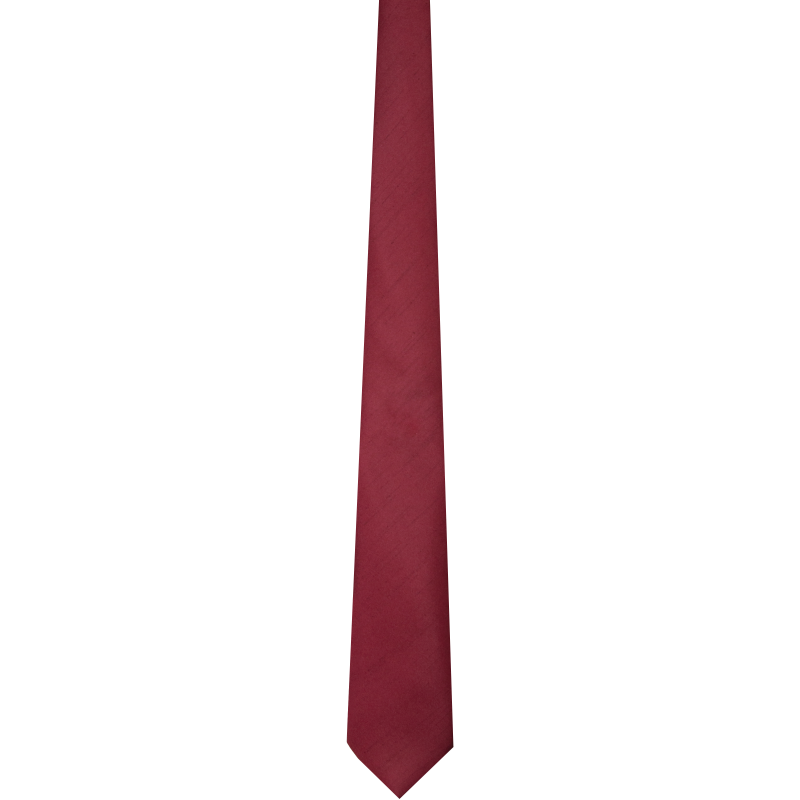 Krawatte karminrot, Shantung Karminrote, unifarbene Krawatte mit spitz zulaufendem Ende und feiner Shantung-Struktur aus Polyester