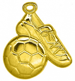 Fußball-Medaille 53x50 mm / gold