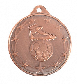 Medaille Fußball  Ø 50 mm - bronze