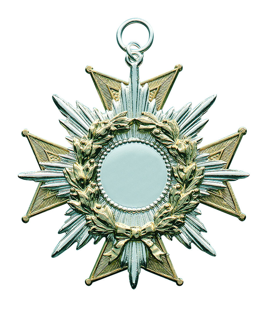 Orden mit Kranz vergoldet mit Ösen und Ring