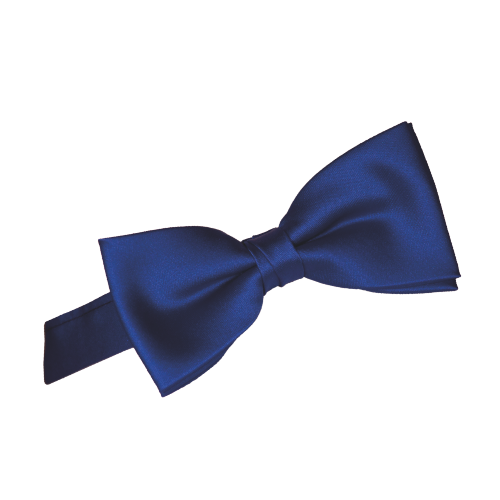 Fliege blau mit Gummiband Blaue Fliege in glatter, einfarbiger Ausführung mit mittigem Knoten und sichtbarem Gummiband.