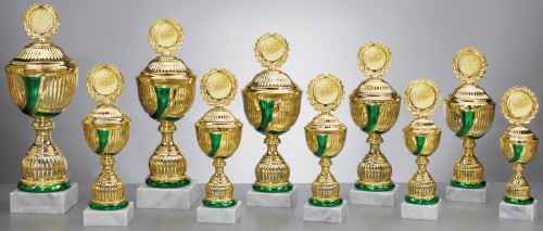 Pokal Farina gold / grün H 405 mm / D 140 mm