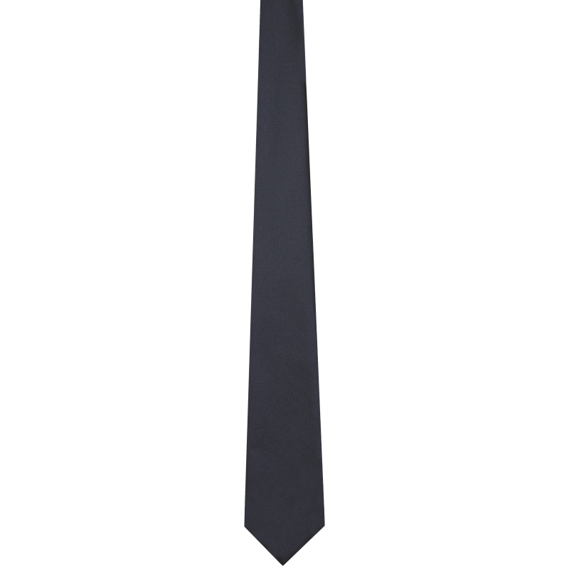 Krawatte marine uni in Eisfond Schmale, lange Krawatte in Marine mit uni Oberfläche und spitz zulaufendem Ende, Modell Eisfond aus 100% Polyester