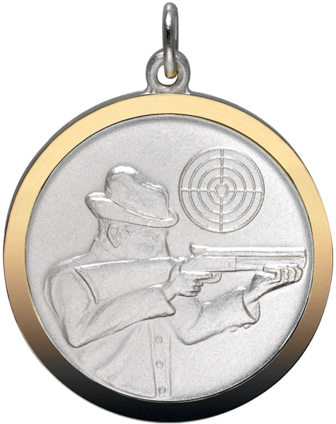 Medaille versilbert mit poliertem Rand
