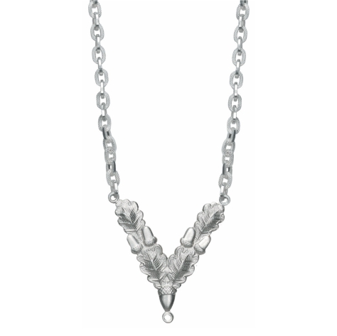 Kette 80 cm mit Eichenblattanhänger versilbert Kette 80 cm mit Eichenblattanhänger versilbert