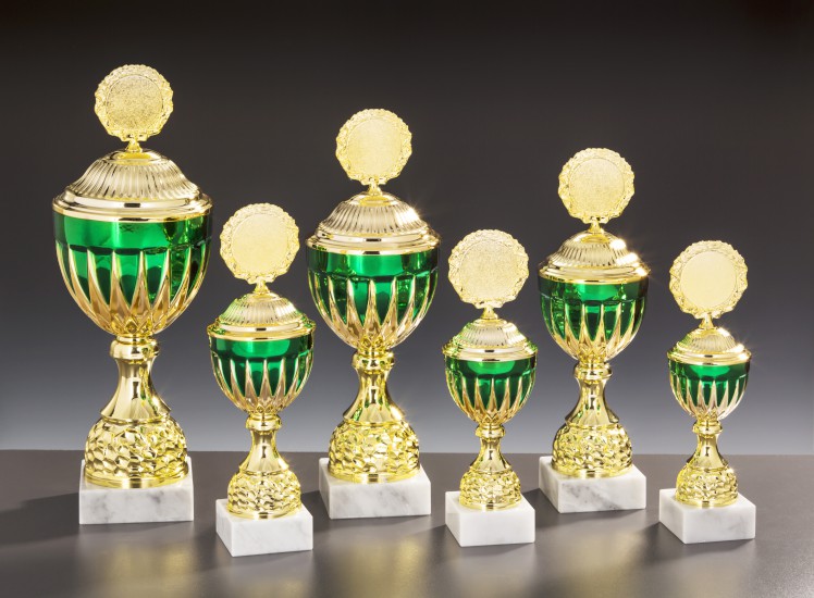 Pokal Heidi gold / grün H 285 mm / D  90 mm