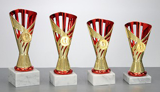Pokal Pia H 208 mm gold / rot Pokal Pia H 208 mm gold / rot
