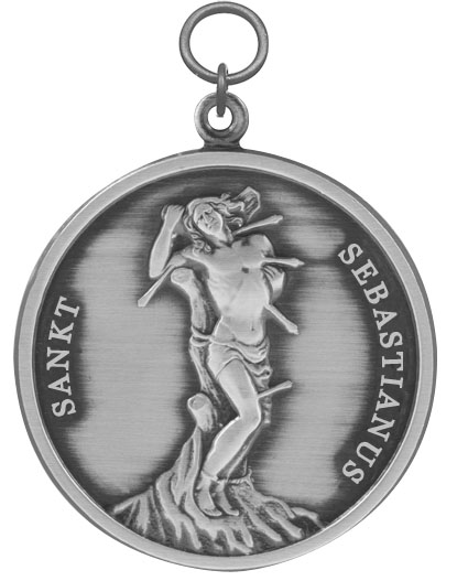 Medaille versilbert mit Öse und Ring Medaille versilbert mit Öse und Ring