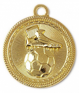 Zamak-Medaille Fußball - Ø 50 mm / gold