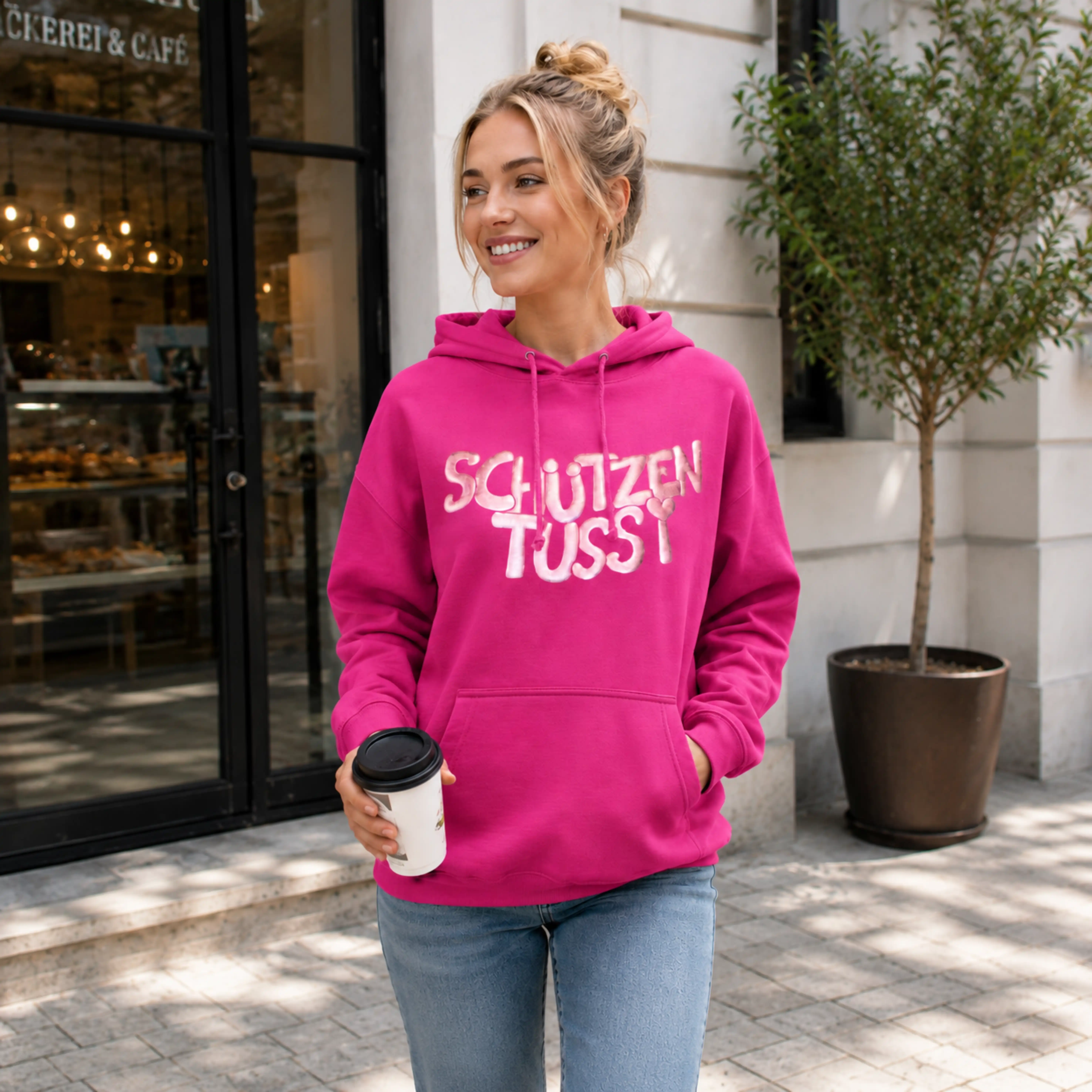 Schützentussi Hoodie pink – Kapuzenpullover mit Puffy-Flex 3D-Druck Größe: S Schützentussi Hoodie pink – Kapuzenpullover mit Puffy-Flex 3D-Druck Größe: S