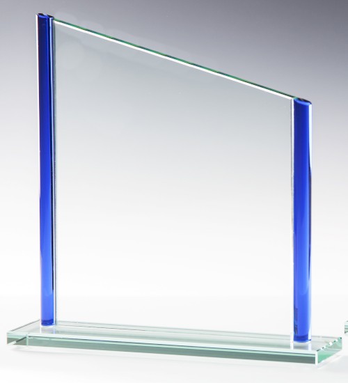 Glaspokal blau - H 220 mm / B 225 mm