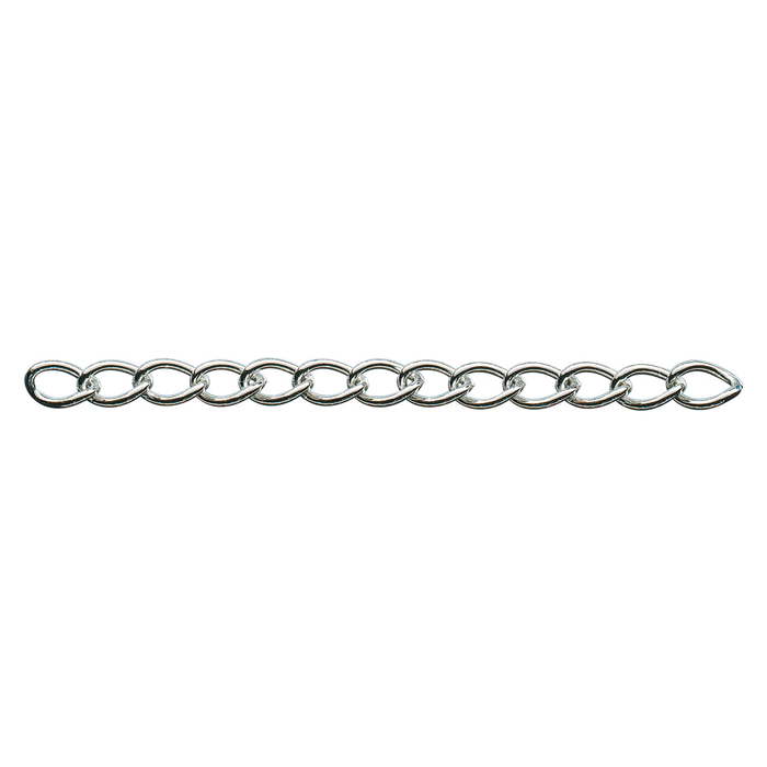 Kette ca. 75 cm, versilbert, Panzerkette mit ovalen Gliedern Versilberte Panzerkette mit ovalen, flach aneinanderliegenden Kettengliedern und glatter Oberfläche, ca. 75 cm lang.