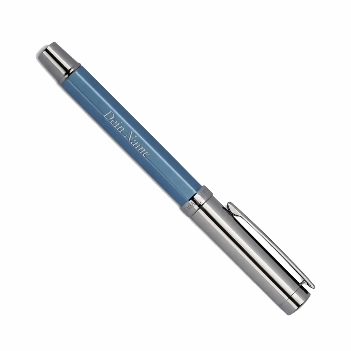 Kugelschreiber, Schreibgerät, Metall, Blaue Hülle, Personalisierbar