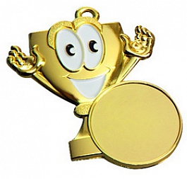 Bambini Cup Medaille - gold / Größe 42 x 46 mm