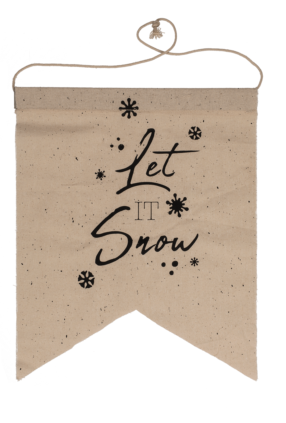 Naturfarbener Wimpel, Frohes Fest 30 x 37cm