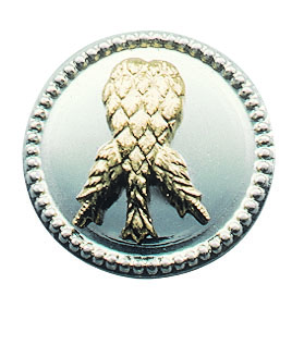 Auflage versilbert mit Sicherheitsnadel