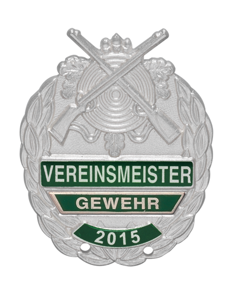 Vereinsmeisterabzeichen versilbert mit Sicherheitsnadel Vereinsmeisterabzeichen versilbert mit Sicherheitsnadel