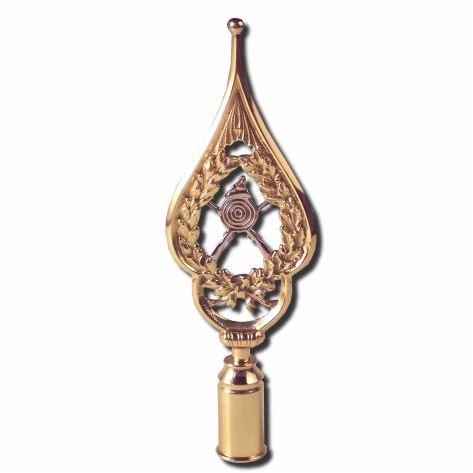 Rahmenspitze Schützenverein, Messing poliert, Höhe 28cm