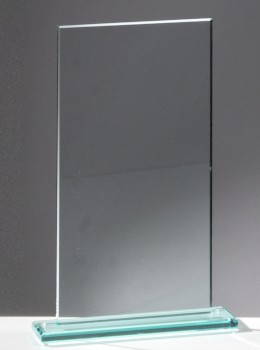 Glaspokal Rechteck - auf Glassockel / 190 x 140 mm Glaspokal Rechteck - auf Glassockel / 190 x 140 mm