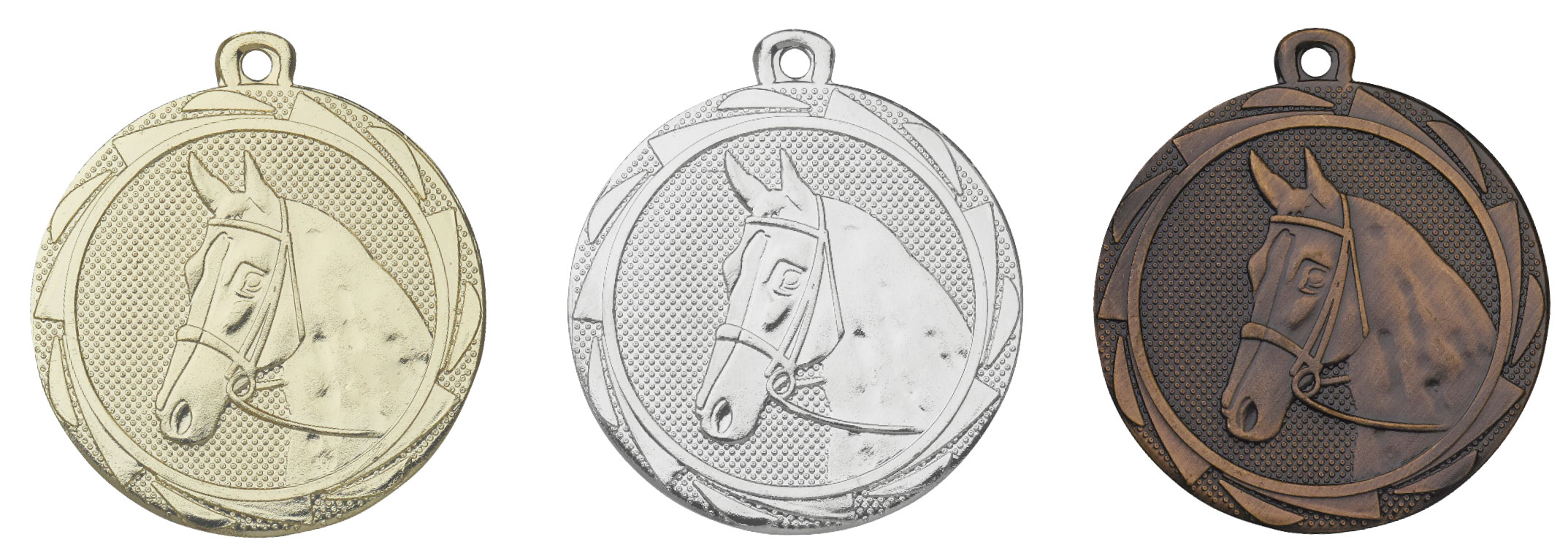 Medaille "Pferd" mit Kranz Gold