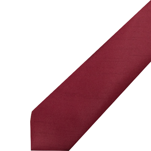 Krawatte karminrot in Shantung-Optik, uni Karminrote, unifarbene Krawatte mit Shantung-Struktur und schmal zulaufender Form aus Polyester