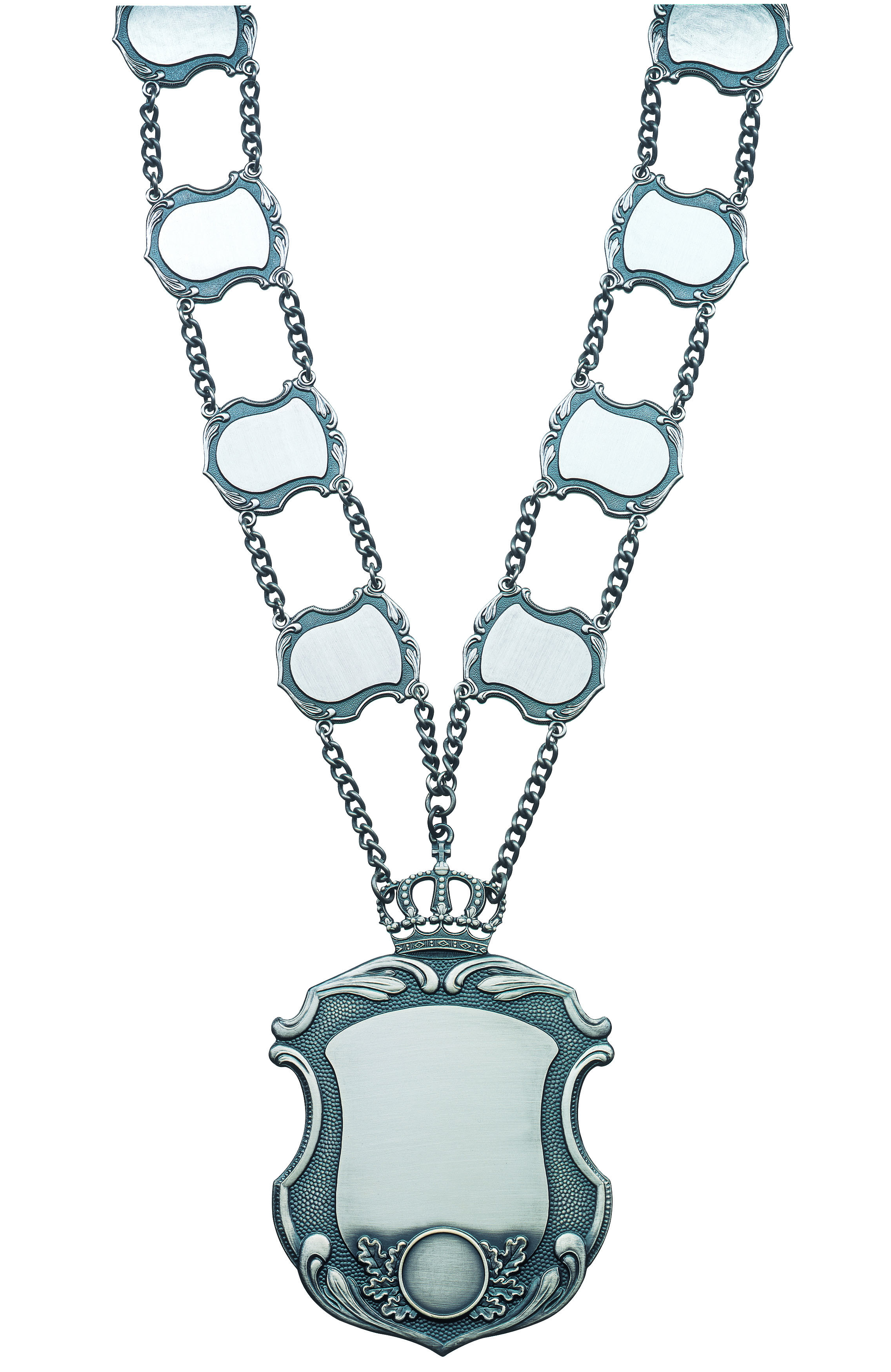 Kette mit Krone und 8 Kettengliedern versilbert Kette mit Krone und 8 Kettengliedern versilbert