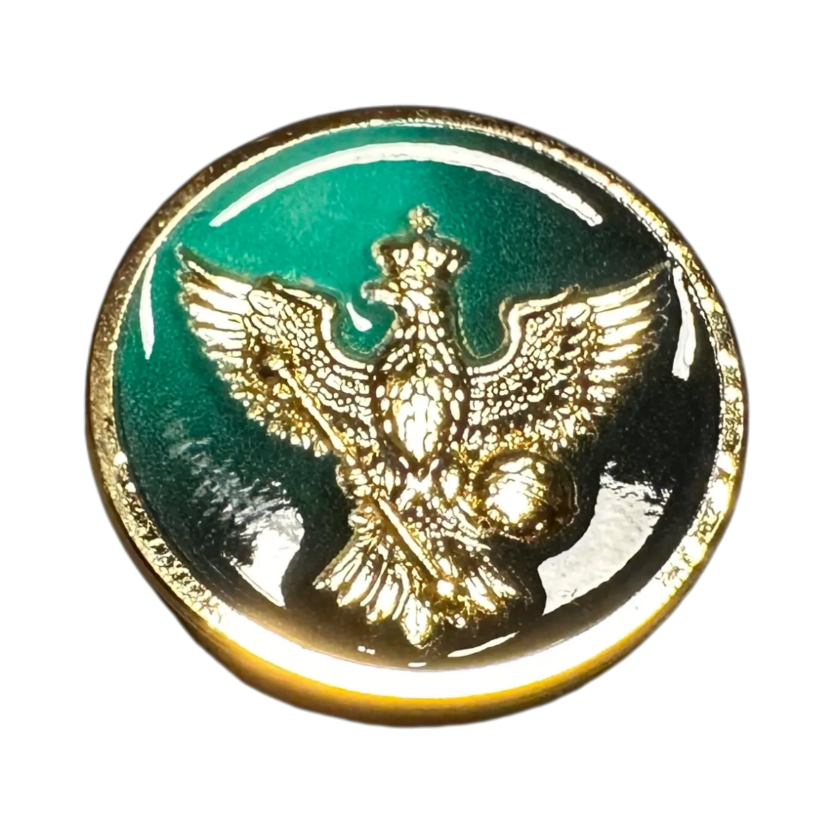 coin, emblem, gold, grünes Emaille, zweiköpfiger Adler