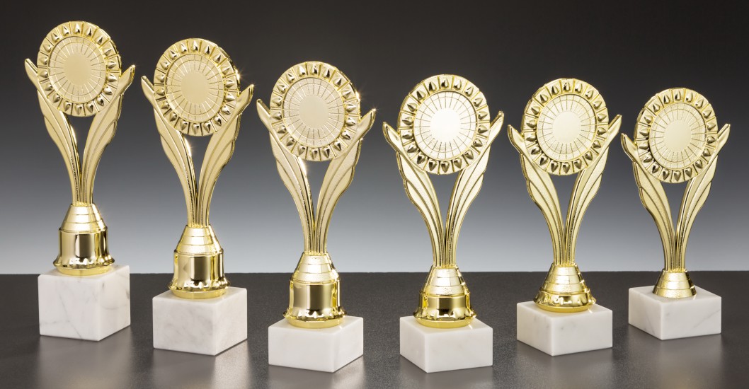 6er - Ständer - Trophäen Serie Schwinge gold