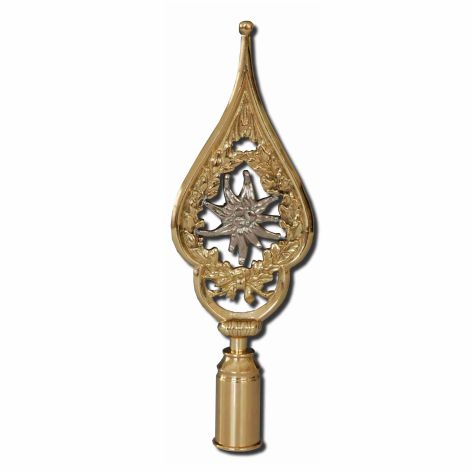 Rahmenspitze Edelweiß, Messing poliert, Höhe 28cm Rahmenspitze Edelweiß, Messing poliert, Höhe 28cm