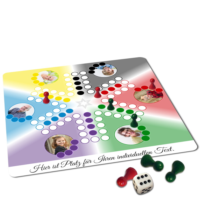 Gesellschaftsspiel mit eigenen Fotos & Wunschtext