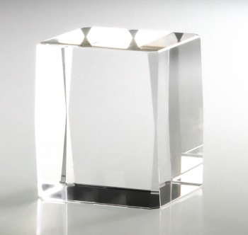 Kristallglasblock Glaspokal - schlicht (6 x 5 x 5 cm) mit Geschenkbox