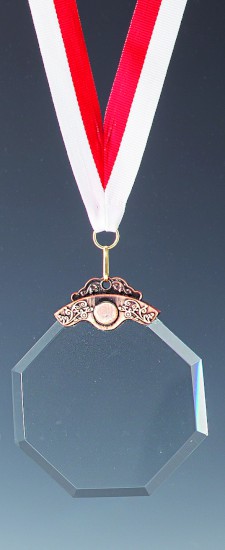 Glasmedaille mit Schmucköse bronze - D 85 mm Glasmedaille mit Schmucköse bronze - D 85 mm