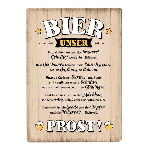 Metall Schild Weisheit Bier