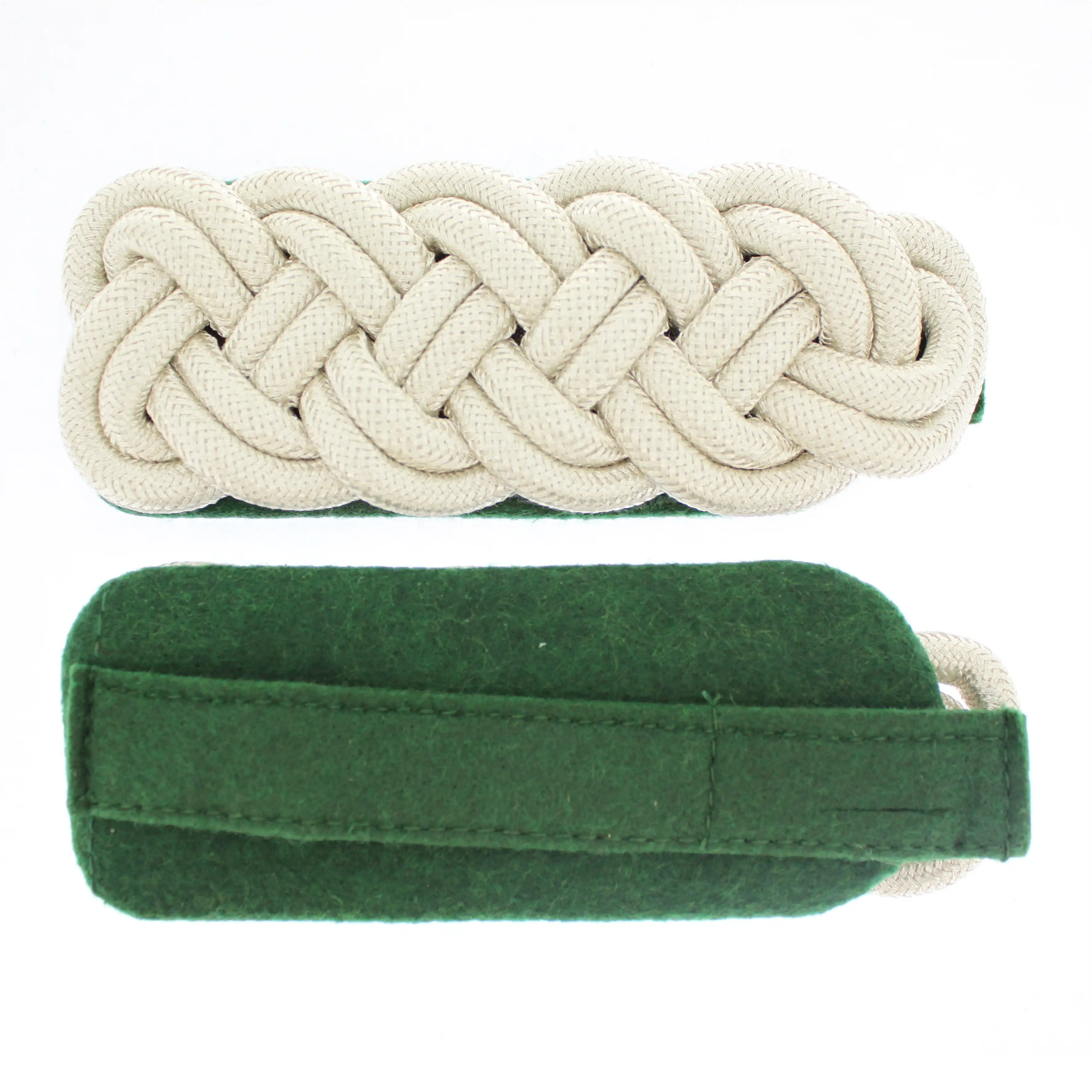 Majorsgeflecht 5-bogig 6mm Rundschnur silber auf grün Majorsgeflecht 5-bogig 6mm Rundschnur silber auf grün