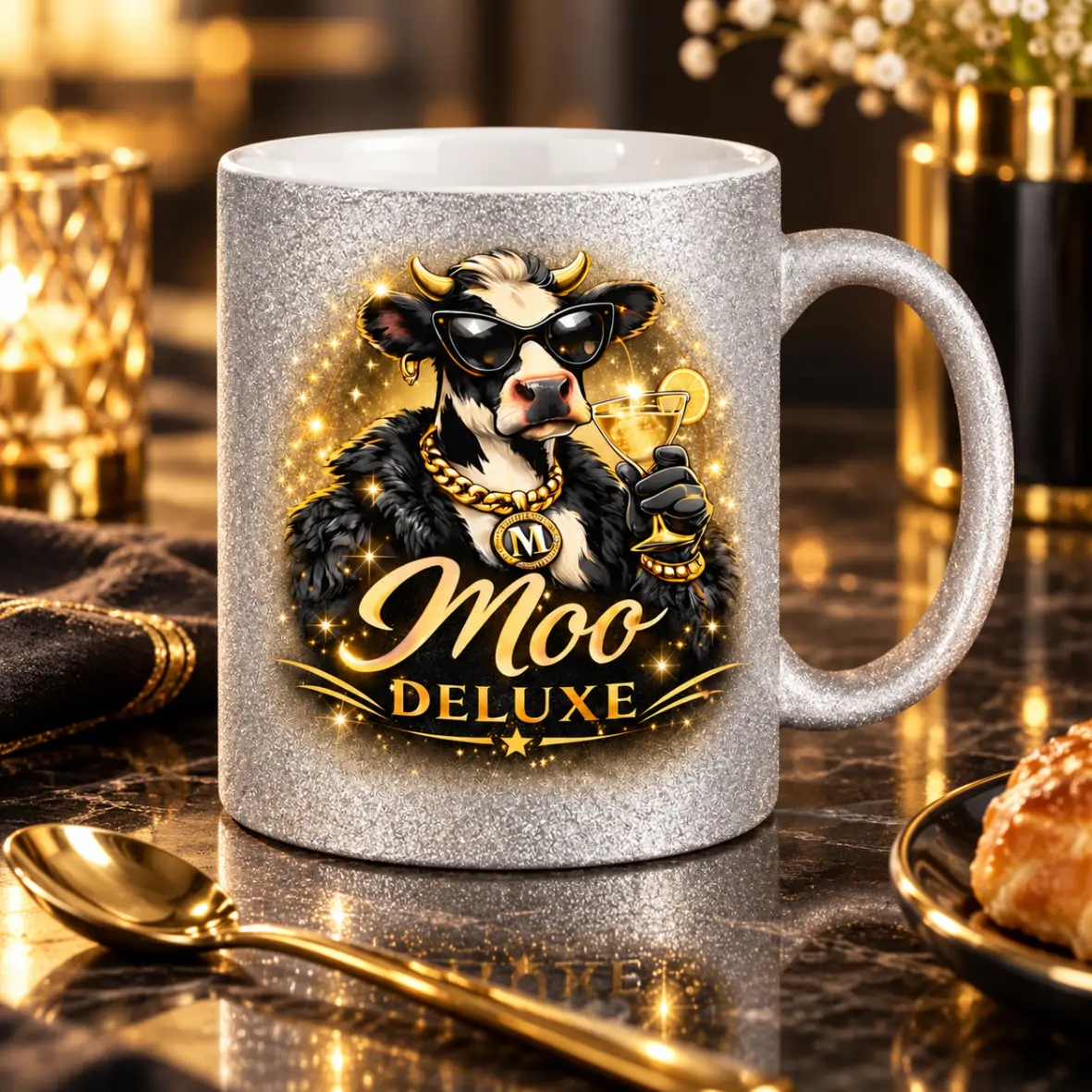 Tasse Moo Deluxe Becher, Kaffee-Tasse, Hochglanz, Moo Deluxe, Kuh Grafik