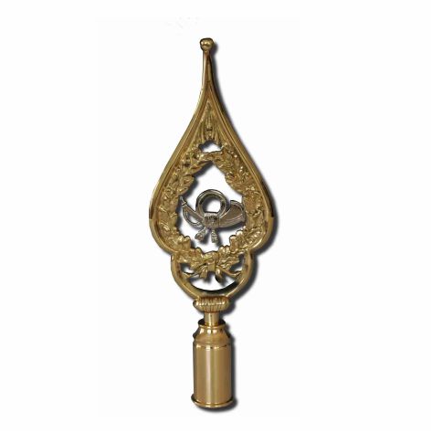 Rahmenspitze Horn, Messing poliert, Höhe 28cm