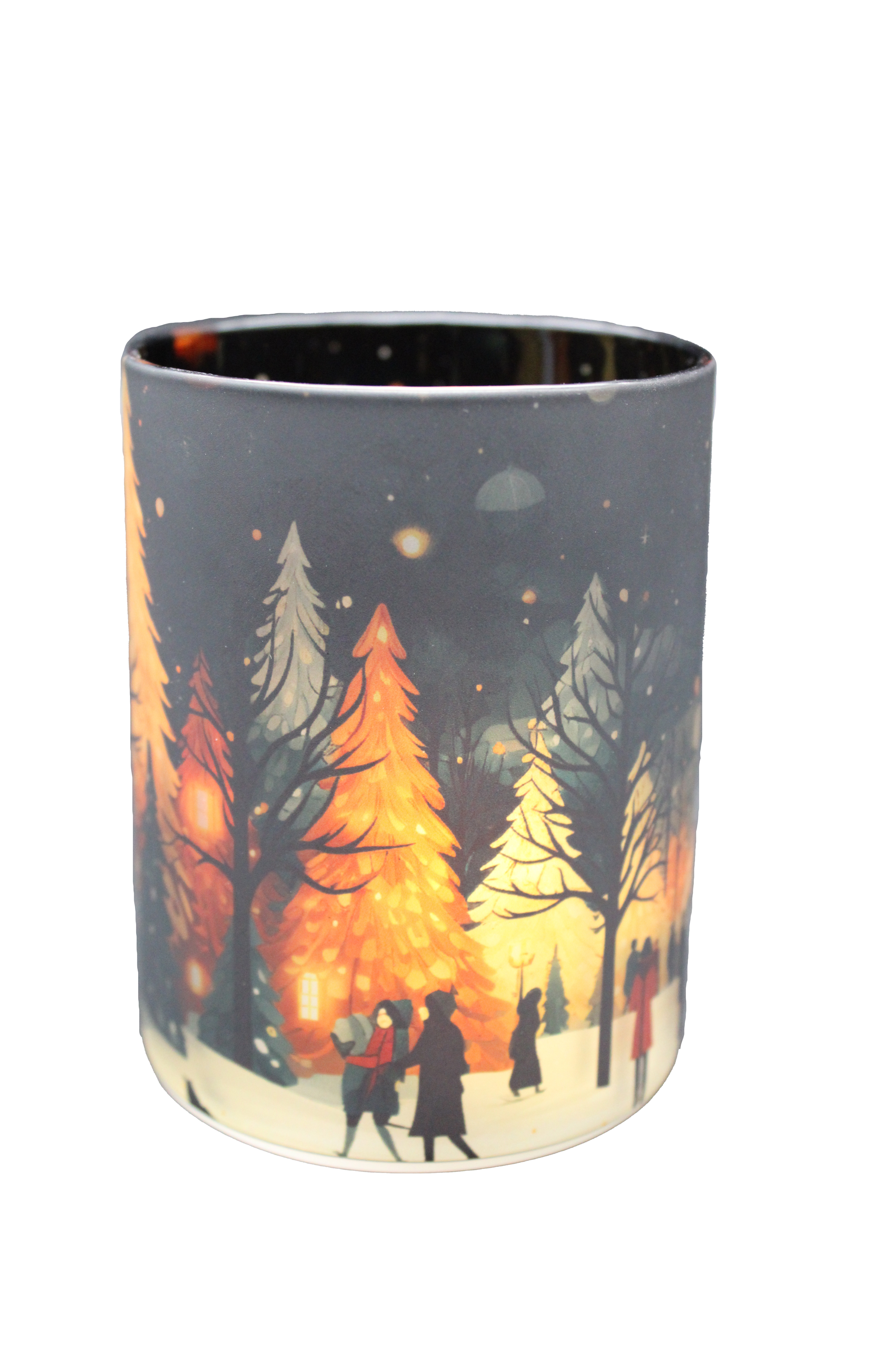 Kerzenglas mit Wintermotiv