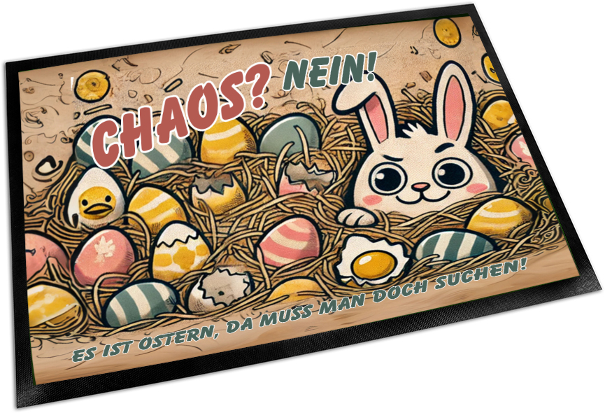 Fussmatte Osterchaos verschiedene Größen Größe: 60cm x 40cm
