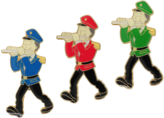 Abzeichen Flötenspieler Uniform rot Hose schwarz