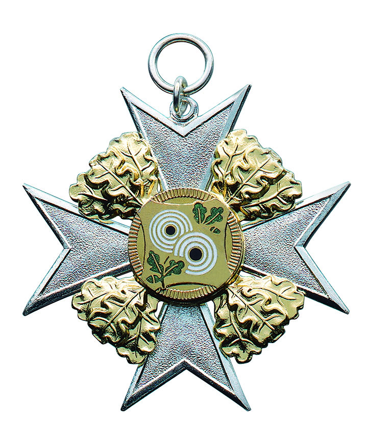 Orden versilbert mit Öse und Ring