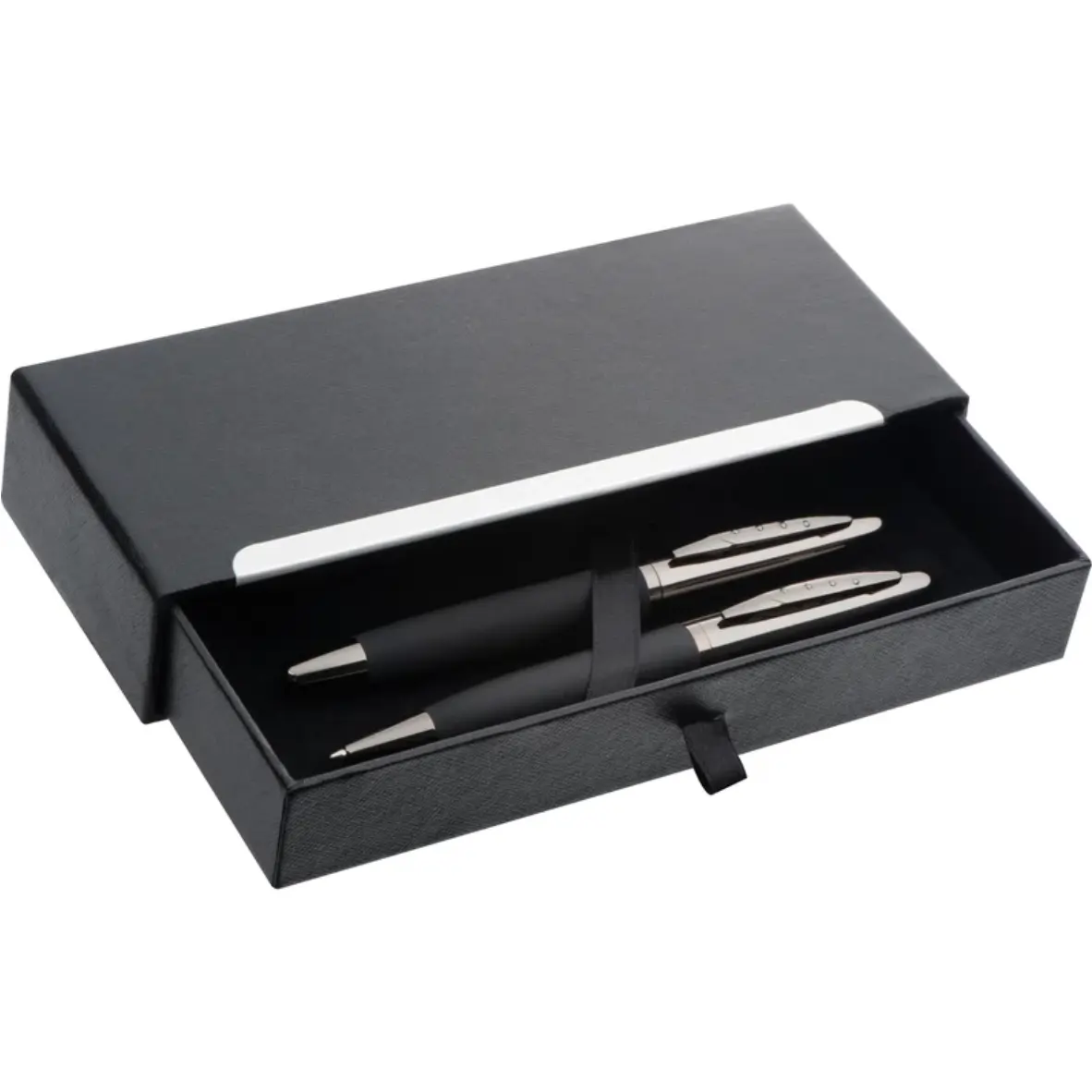 Kugelschreiber Set, Schreibset, Metallkugelschreiber, gummierter Griff, Geschenkbox