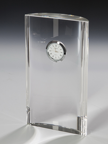 Kristallglas - Uhr (silber) 205 mm x 110 mm Kristallglas - Uhr (silber) 205 mm x 110 mm